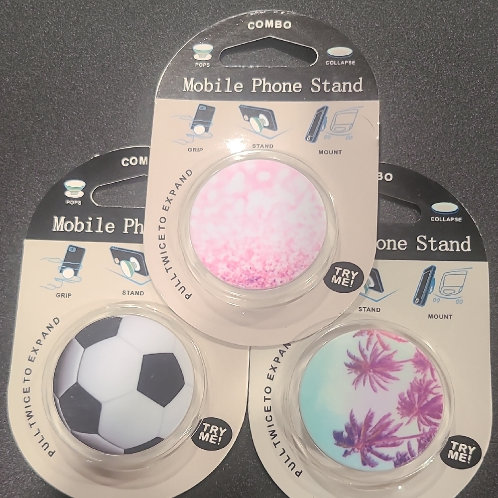 Mobile Phone Stand - Pink, Black, Purple